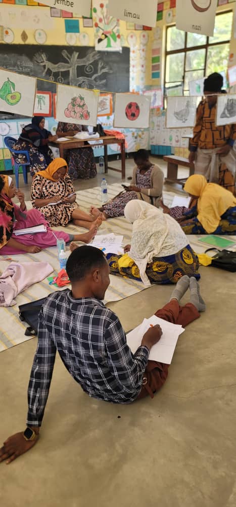 Group discussion in a community hall