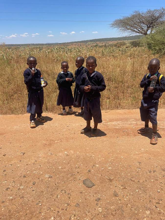 Children playing in school yard